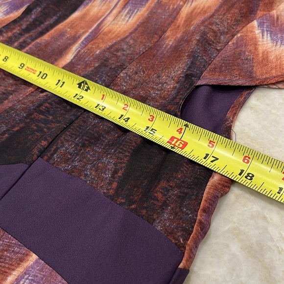 NEW Jessica Simpson Cap‎ Sleeve Baby Doll Dress Purple & Gold Size Small - Picture 9 of 10